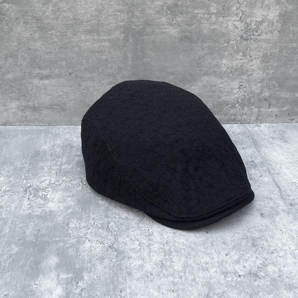 Foreign Style Age-reducing British Style Flowers Hollow Forward Hat Women's Spring and Summer Simple Versatile Short Brim Cap Painter Hat