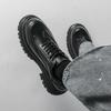 Herren Punk Stiefel Brogues Business Aufzugsschuhe Schwarze Braune Lederschuhe Dicke Sohle Plateau Schuhe Übergröße