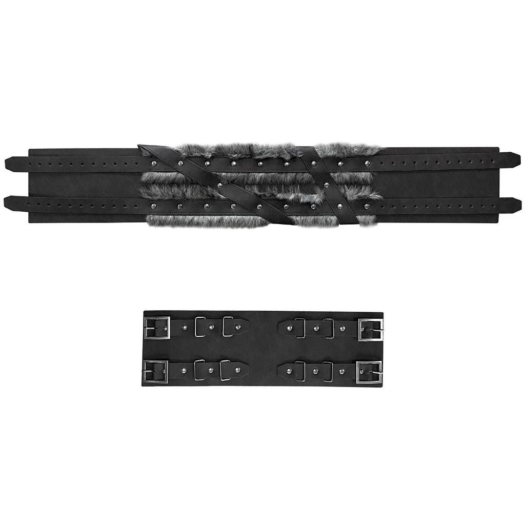 Medieval Nordic Viking Style Raw Edge Wide Belt Vintage Cosplay Props