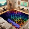 Abstract Geometric Theme Crystal Velvet Floor Rug Personalized Custom Name Text Warm Carpet Home Decoration