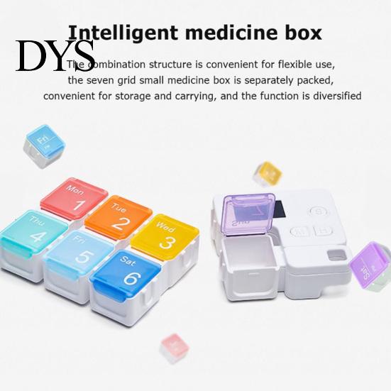 Electronic Pill Dispenser Smart Box 7 Grids Sealed Detachable Large Capacity Backlight Timing Case Reminder Portable Days Storage Organizer for Trip