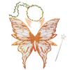 Star Wand Fairy Butterfly Wings Elf Ears Sparkling Angel Wings Cute Fairy Costume Set  Halloween