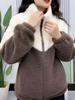 Women's Thickened Winter Coat - Casual Cotton Jacket with Fleece Lining and Stand Collar