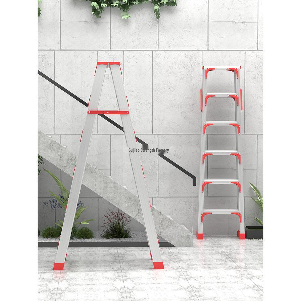 Extra Thick Aluminum Alloy Folding Herringbone Ladder for Home and Engineering Use