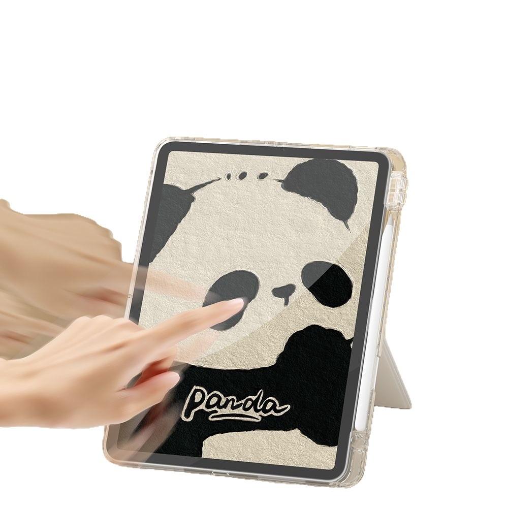 Cute cartoon kitten, suitable for iPad Pro 11-inch Y folded edge sticker, tablet protective case, anti-drop soft case with pen slot