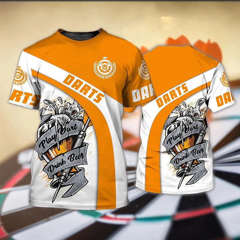 Beer And Darts 3D Print Men T-shirt Summer Cool Streetwear O-Neck Short Sleeve T Shirts Oversized Harajuku Boys Kids Tees Tops