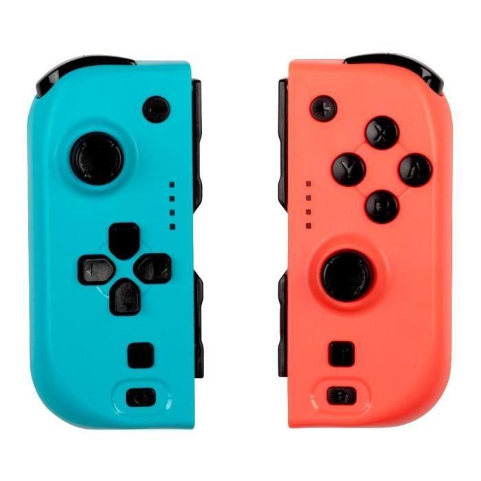 Joypady - Nintendo Switch a Switch OLED - KONIX - Výdrž 8 h - Funkce vibrací - Modrá a červená