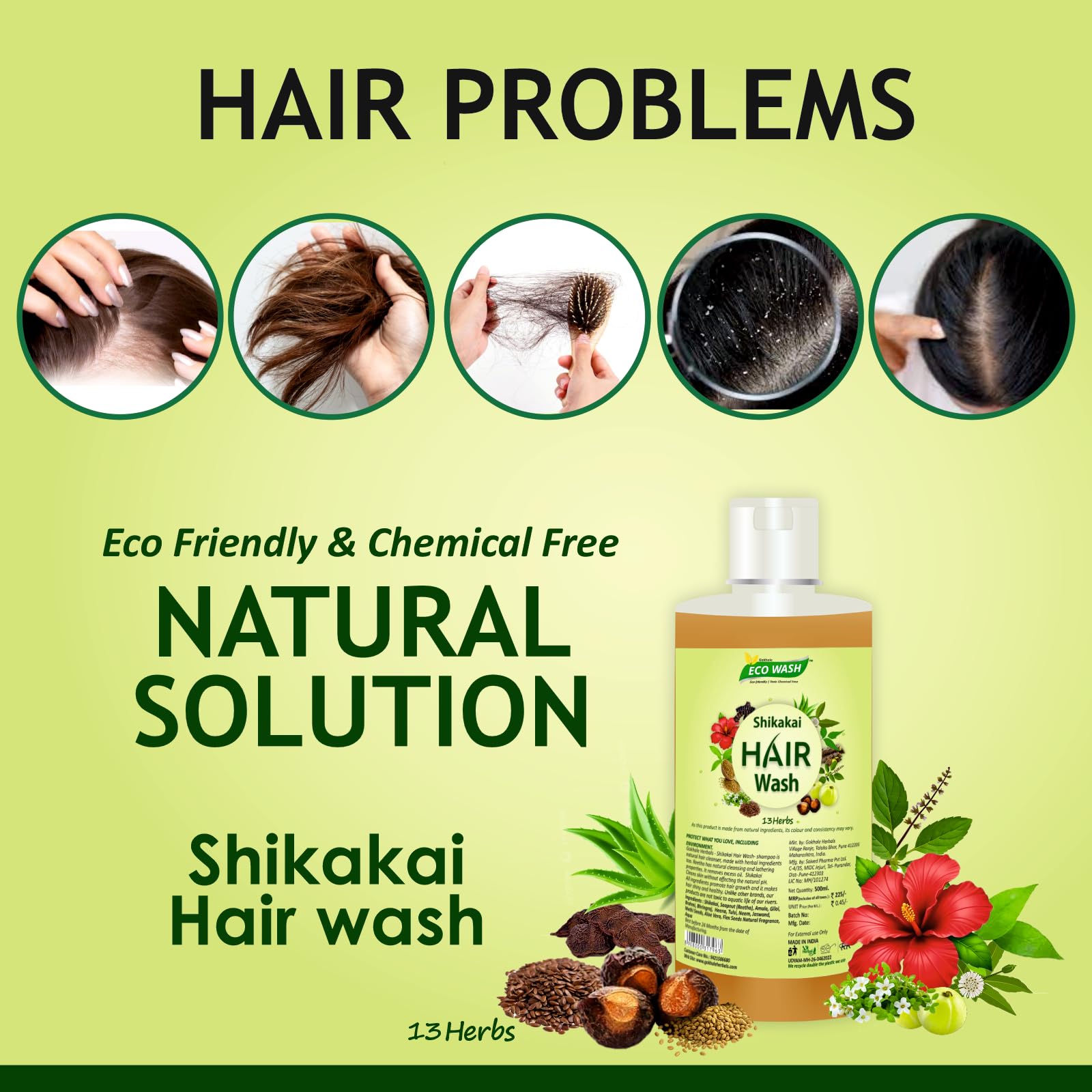 Shikakai matu mazgāšanas līdzeklis 500 ml