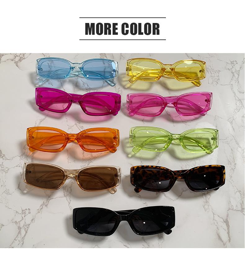 Rectangle Sunglasses Women Luxury Small Frame Glasses for Men Vintage Square Cat Eye Jelly Color Oculos De Sol Feminino