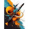 Musical Instruments Guitar Saxophone Piano Clarinet Abstract Posters Prints Canvas Painting Wall Picture for Living Room Decor