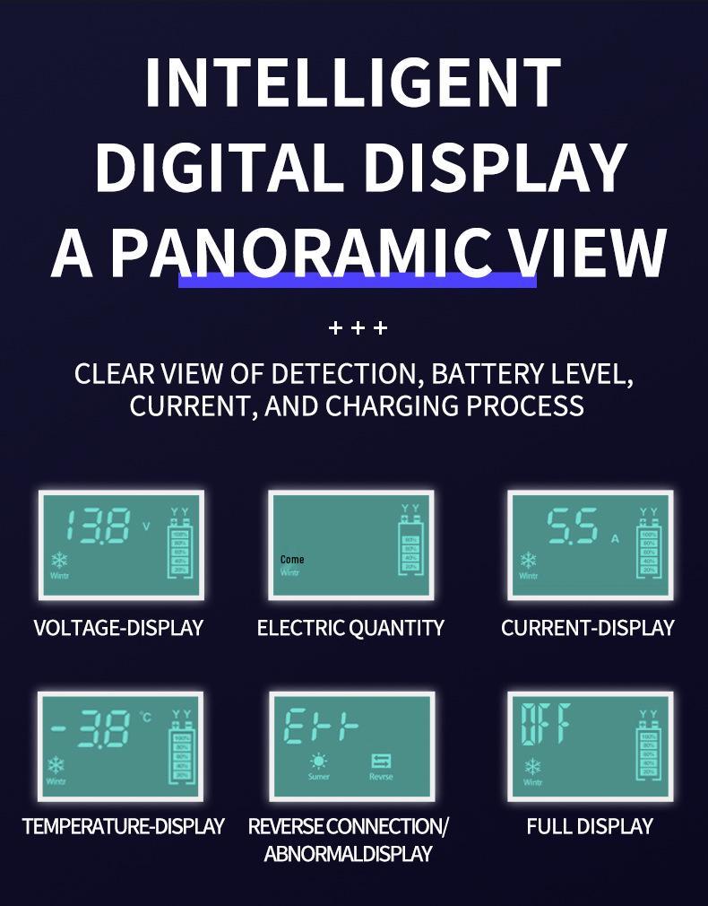 Smart Pulse Repair 12V Car Battery Charger, Nine-Stage Lead-Acid Charger