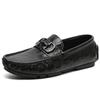 Autumn and winter men's shoes 2025 live broadcast new British casual Doudou leather shoes men's business one-pedal driving loafers