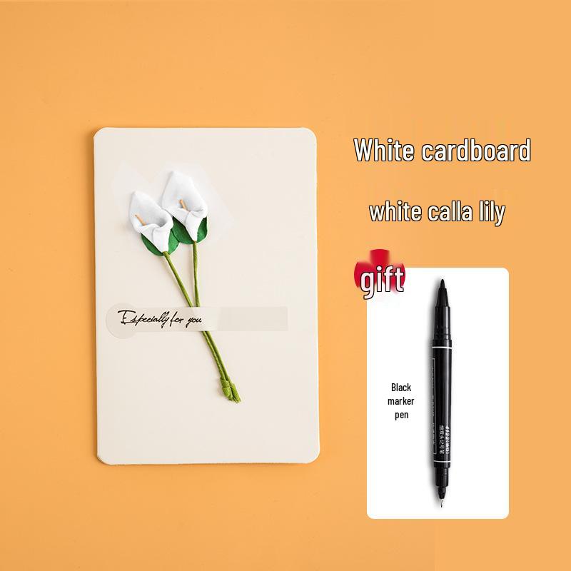 3D Dried Flower Handwritten Greeting Card for Teacher's Day, Love Letters, or Birthday – Perfect for Couples