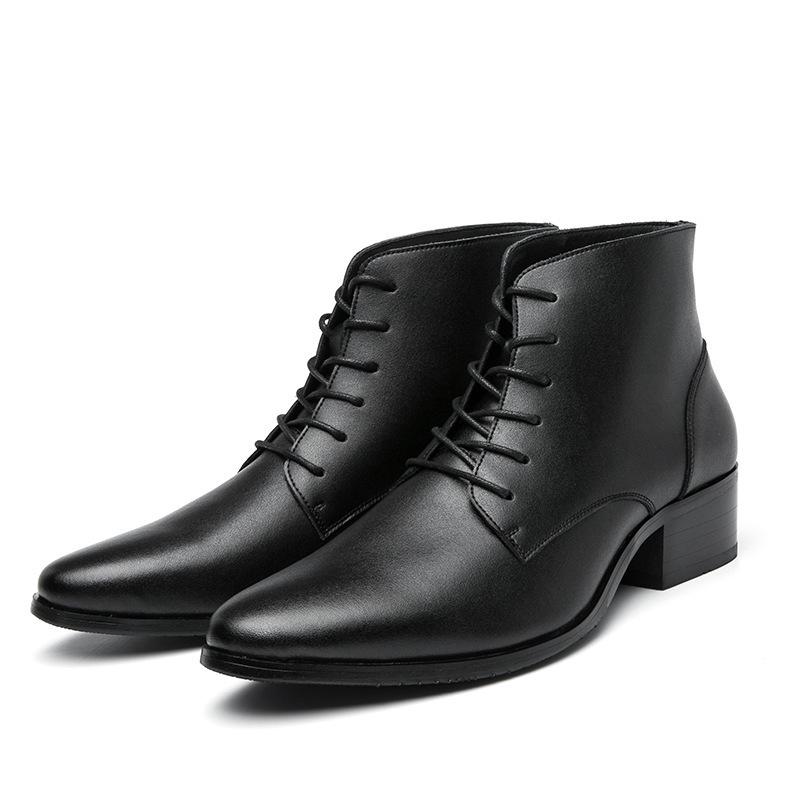 Men's Fashion Leather Mid-Top Boots - Autumn/Winter Casual & Formal Plus Velvet Martin Boots
