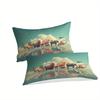 2/3pcs JIT3D Digital Print Tropical Rainforest Animal World Series Polyester Duvet Cover Set, Breathable, Zip Closure, Machine