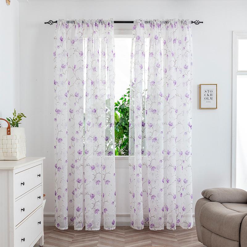 2026 Curtains, Gauze Curtains, Bedroom Translucent Decorative Curtains, Pole Piercing Sheer Curtain