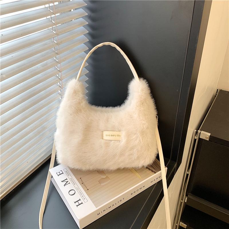 Herbst/Winter Plüsch Damen Trendige Braunbär Schulter- & Umhängetasche