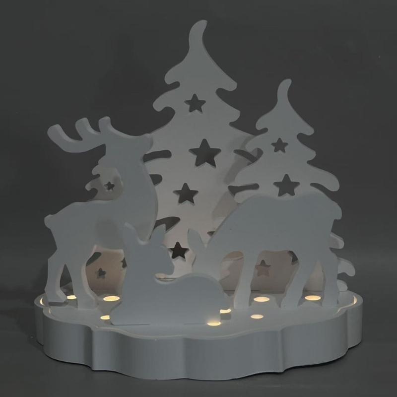 Festives Silhouettes Silicones Molds Set Creative Handmade Christmas Decorations Reindeer Tree Statue Crafting Supplies