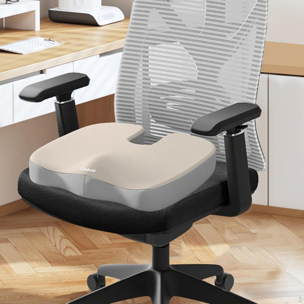 Foam Seat Cushion U Shape Ergonomic Support Breathable Polyester Filling Non-Slip Bottom for Office
