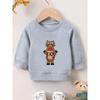 Kids Sweatshirt Christmas Reindeer Print Pattern, Comfortable Thin Crew Neck Sweatshirt for Spring and Autumn