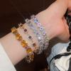 Geometric Square Pendant Bracelet With 18k Gold Plating And Zircon For Womens Fashion Accessory