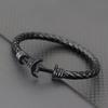Trendy Hand-Woven Leather Men Bracelet Brown Vintage Navy Anchor Braclet Outdoor Riding Couple Leather Rope Bracelet