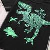 2 Teile/satz Kinder Top Hosen Anzug Cartoon Dinoasur Druck O Neck Pyjamas Kurzarm Sommer Outfit Unisex Casual Homewear Kleidung