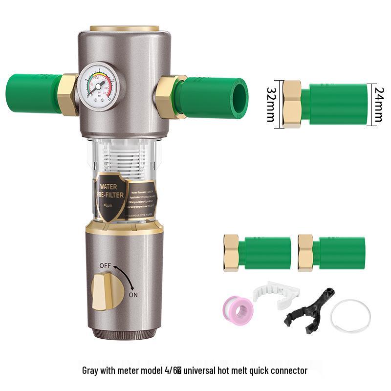 Purificador de agua prefiltro universal con retrolavado central para uso doméstico