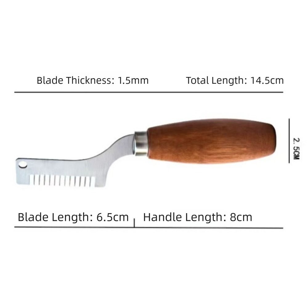 Edelstahl Lauchschneider Holzgriff Manuell Zwiebelschneider Multifunktional Ergonomisch FrühlingszwiebelSchneider Kochzubehör