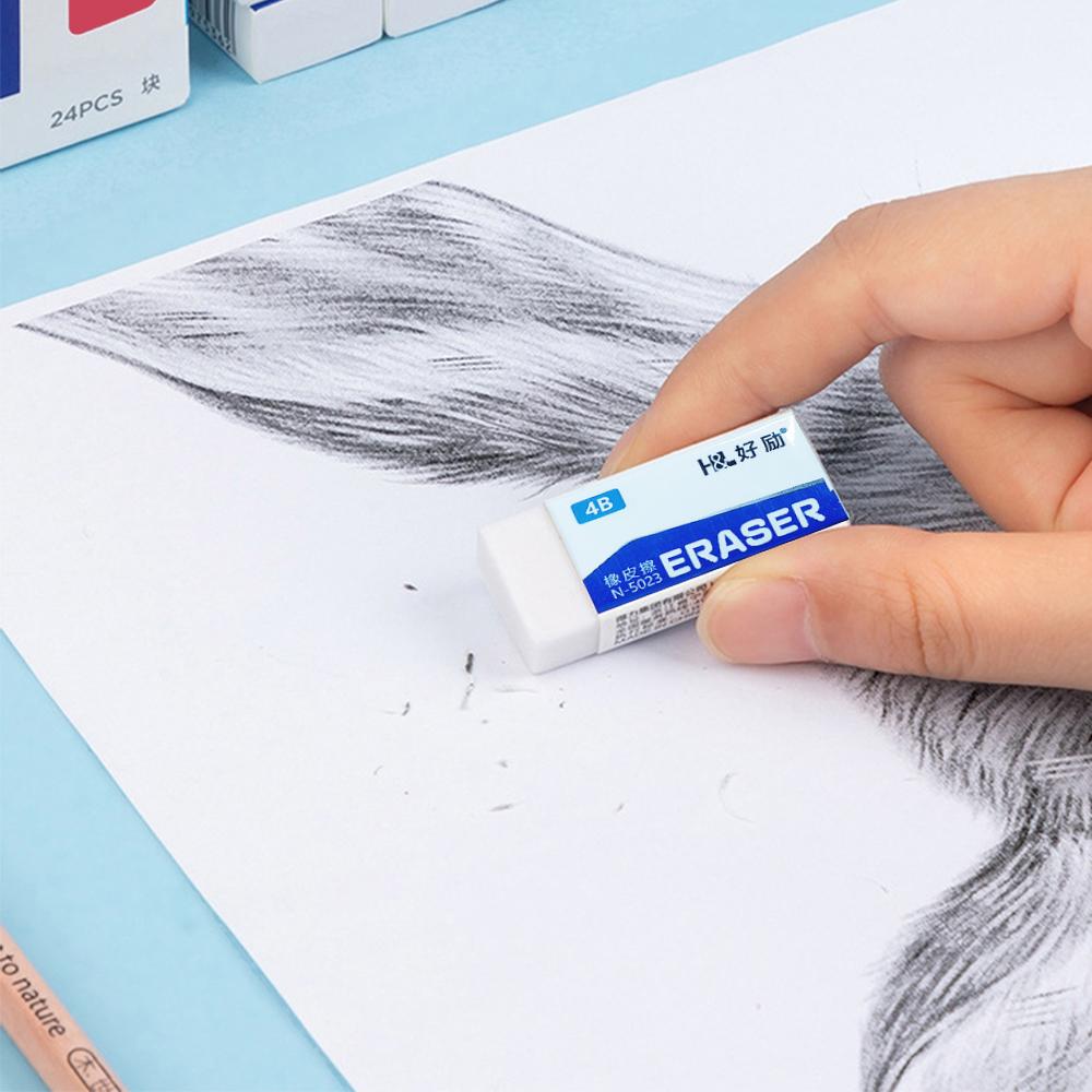 Non-Toxic 24Pcs Low Dust 4B Eraser Clean Residue Free Children Student Stationery Boxed Primary School Writing Supplies