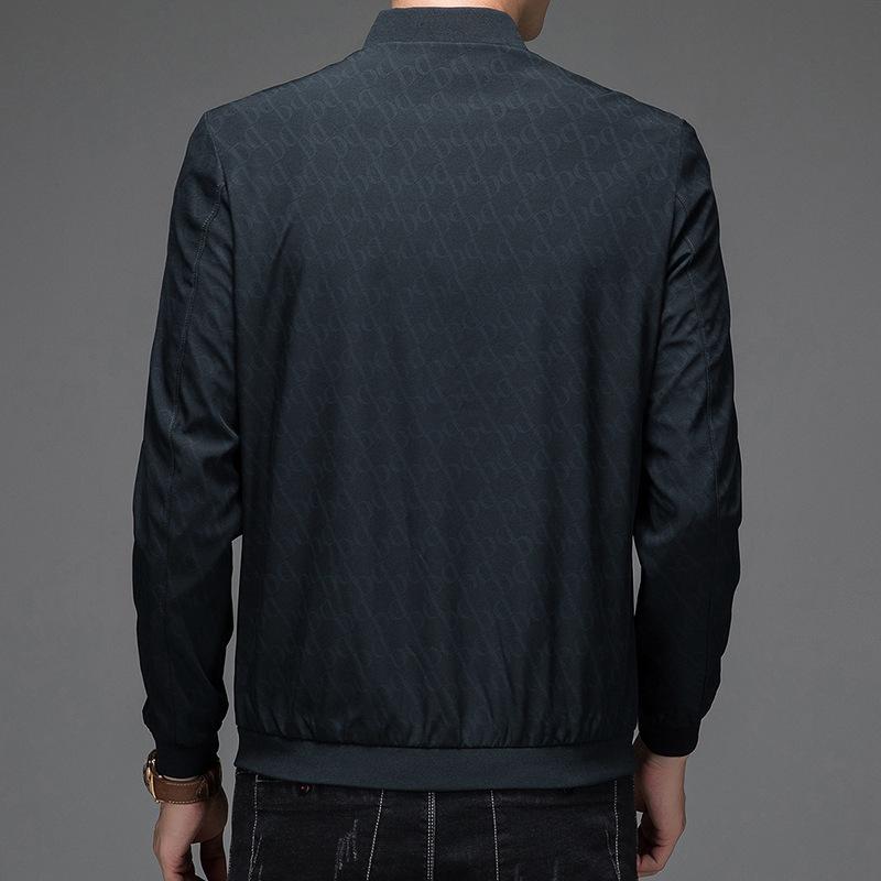 Autumn Stand Collar Jacket Men's Casual Dad Autumn Father's Jacket Men's Trendy Handsome Loose Thin Jacket