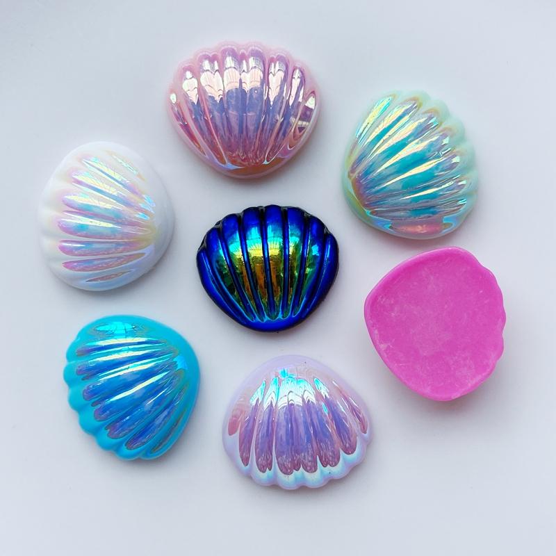 10/20Pcs Resin Cute Mixed Colored Shell Flatback Cabochon Scrapbook Kawaii DIY Embellishments Accessories K74