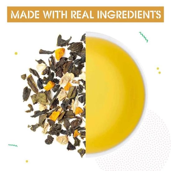 Teabox Turmeric Ginger Tulsi Green Tea Bags 25 Pieces | For Immunity Boosting & Sore Throat Prevention | Made with 100% Whole Leaf