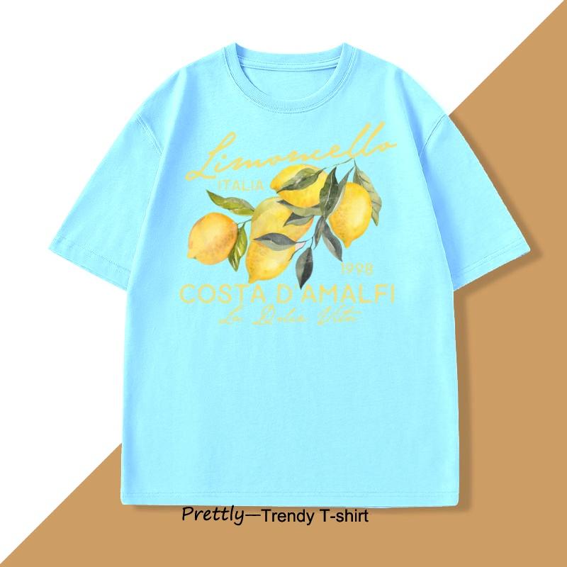 

Retro Lemon Italy Tshirt Printed Short Sleeve T Shirt Women Men Casual Harajuku Streetwear Tee Tops Camiseta Loose Summer Tees S