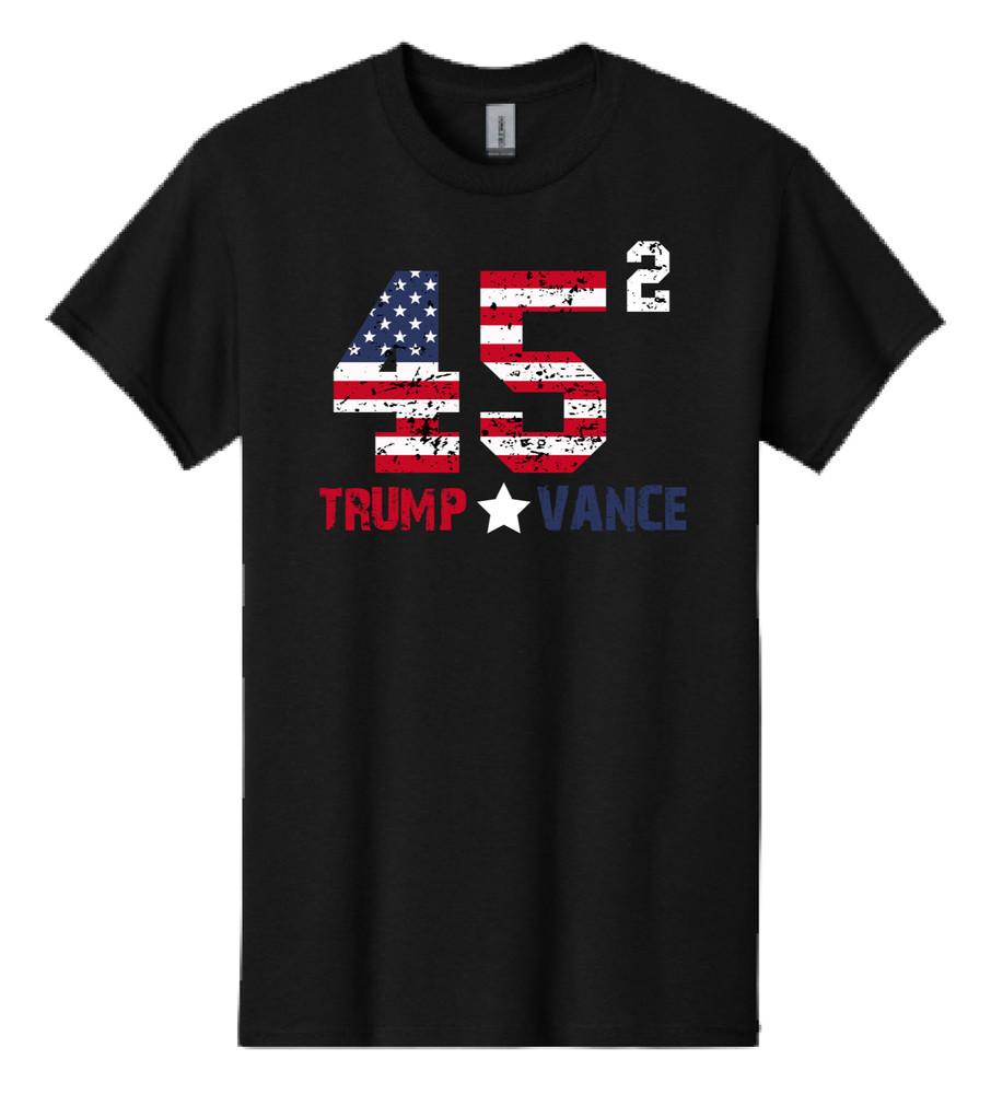 TRUMP VANCE 45th President Black T-Shirt 2024 Election Republican Unisex T-Shirt L