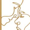 Metal Wall Art Decor Woman Silhouette Minimalist Facial Line Sculpture for Home Living Room