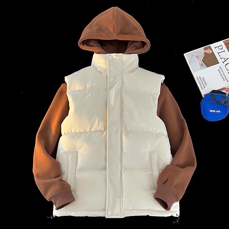 

New vest vest thermal vest student teen vest stand-up collar sleeveless large size women s vest M білий