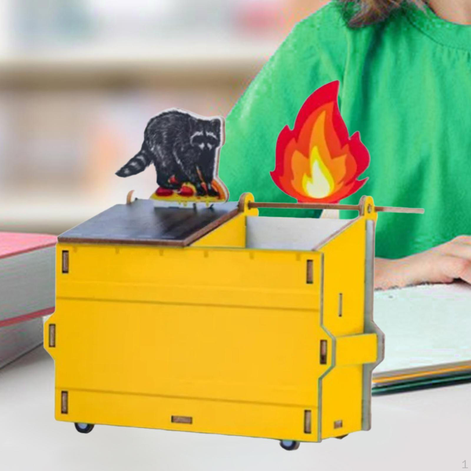 

Художественный деревянный контейнер для ручек, кистей для макияжа и офисных принадлежностей жёлтый