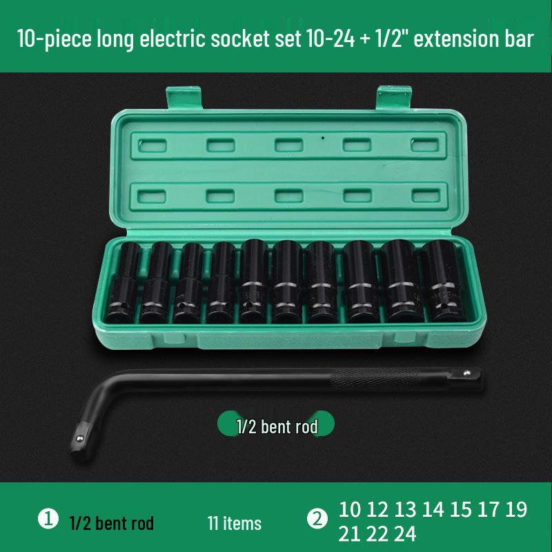 Comprehensive Electric Wrench Kit: Large, Medium, Small Socket Set with Air and Electric Wrench Tool Attachments