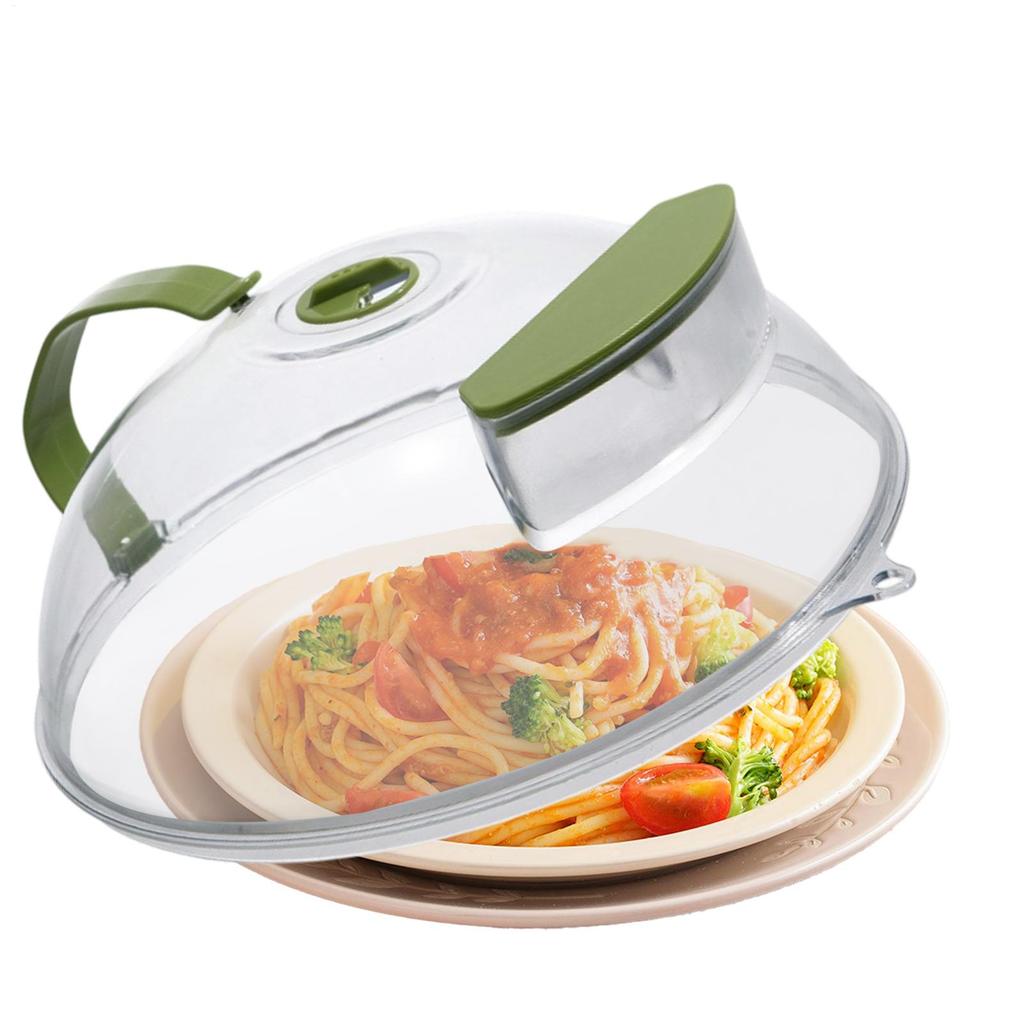Microwave Food Cover Anti-Splash Round Guard with Water Steamer, Microwave Plate Cover for Kitchen Cooking Heating Cookware