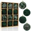 Flocked Christmas Balls Plush Velvet Hanging Ornaments Pendant Christmas Decorations  Home Decor