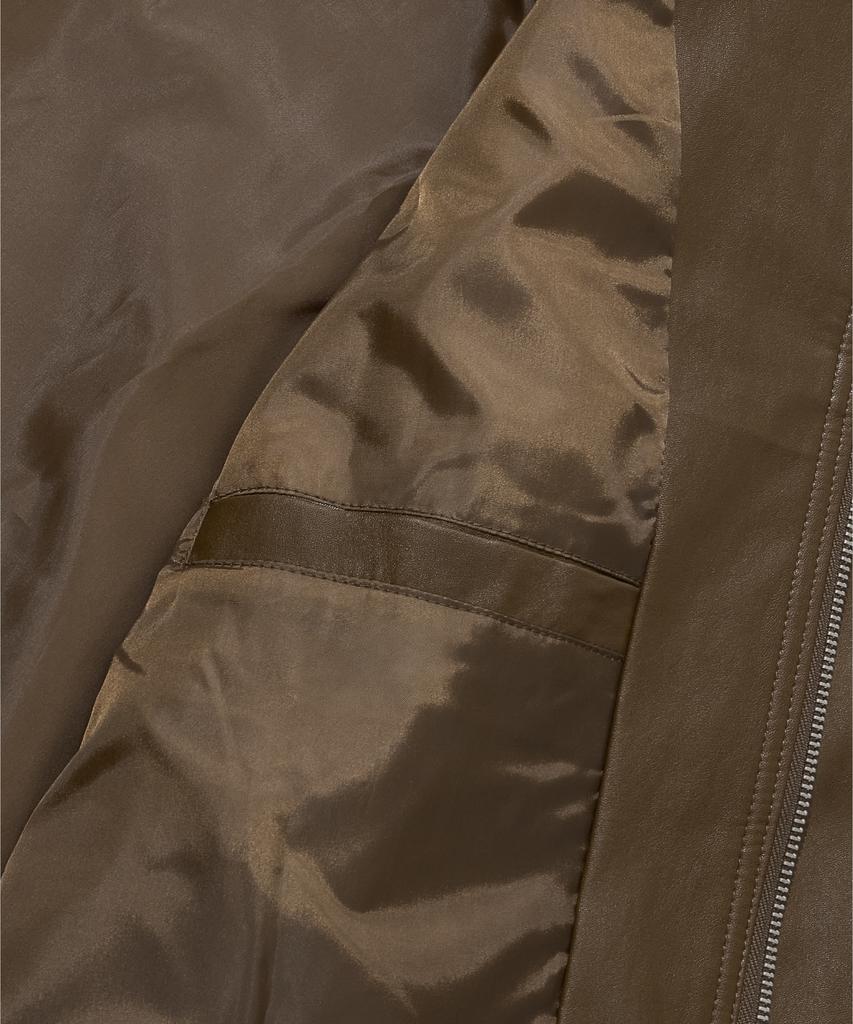 Agod Leather Standard Biker Jacket [Brown]