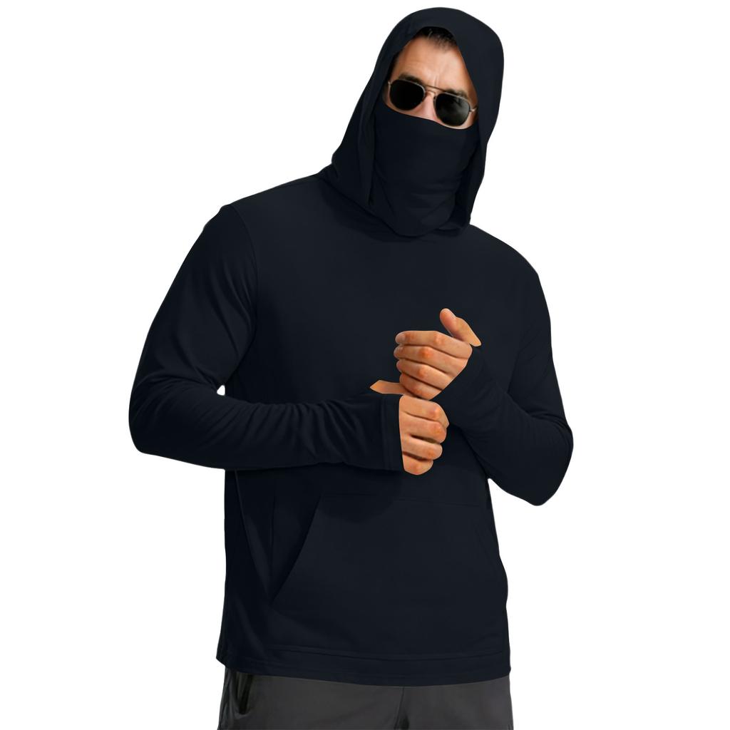 Men's Sun Hoodie Shirts 0+ Guard Long Sleeve Fishing Shirt For Men Swim Hiking Boating