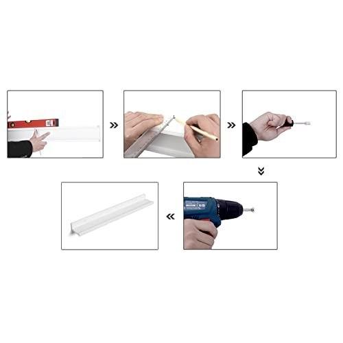 Floating Shelves Set of 2, LEADGE Wall Shelves with High Gloss Finish, 60 X 10 Cm, for Pictures and Books, Living Room, Kitchen