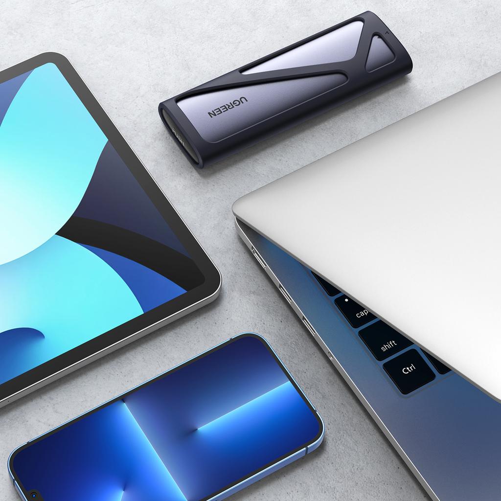 Ugreen Aluminum USB-C 3.2 Gen 2 M.2 SSD Enclosure, Gray, Model CM400 90264