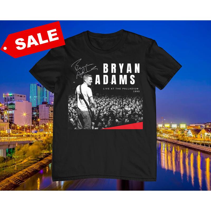 New Rare Bryan Adams Cotton Black Full Size T Shirt