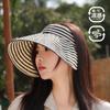 Empty top hat women's summer sunshade sunscreen hat striped egg roll hat new face hat