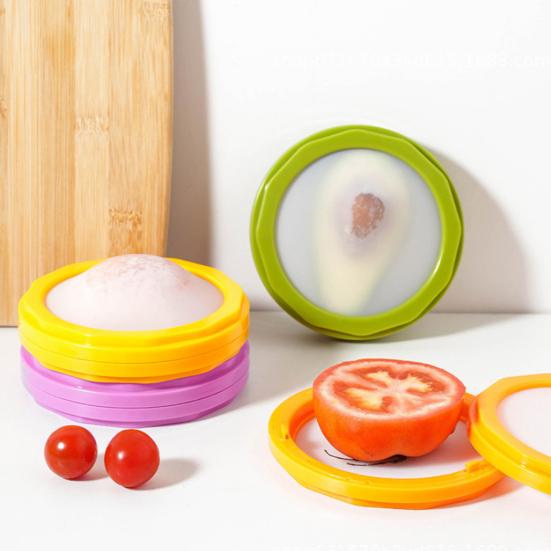 Avocado Saver Holder Onion Storage Container BPA-Free Fruit Vegetable Keeper for Fridge Space Saving Lemons Tomatoes Garlic Storage Containers