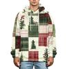 Men's Christmas Print Flannel Hoodie Plus Size Casual Hooded Sweatshirt for Fall and Winter