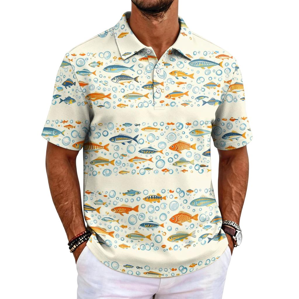 Herren Hawaii-Kurzarmhemden mit lockerer Passform für legere Sommerkleidung